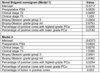 Model coefficients